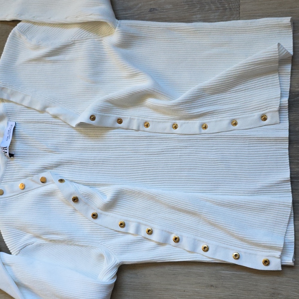 Zara White Ribbed Top - Picture 5 of 15